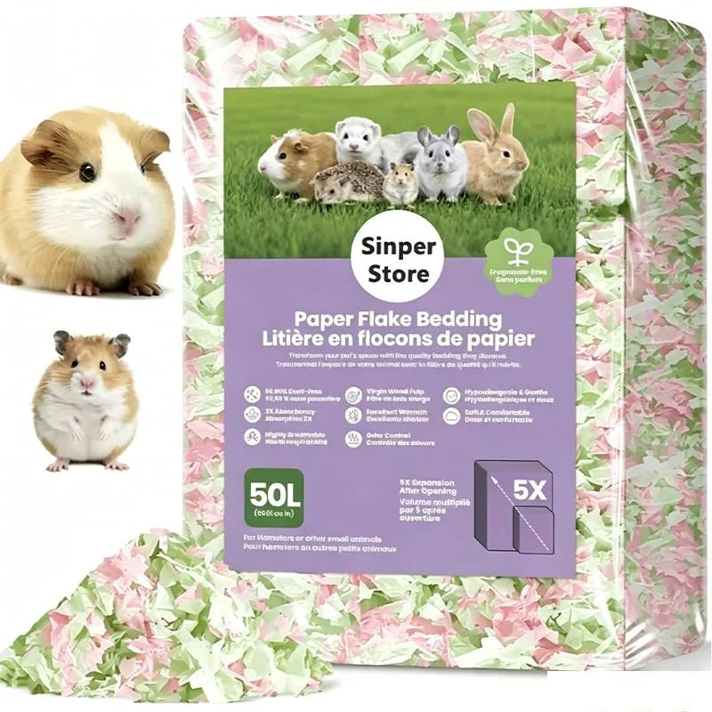 10L/400g Cozy Hamster Bedding Absorbent & Odor-Control Paper Cotton for Syrian Hamsters - Cage Litter & Nesting Material