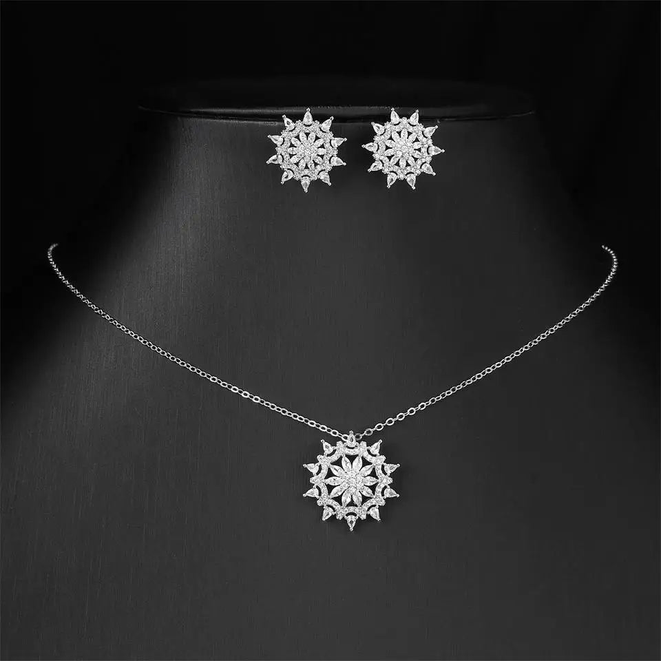 ZAKOL Luxury Retro Micro-set Zircon Women's Necklace Earrings Two-piece Set Temperament Elegant Charm Wedding Party Jewelry Sets