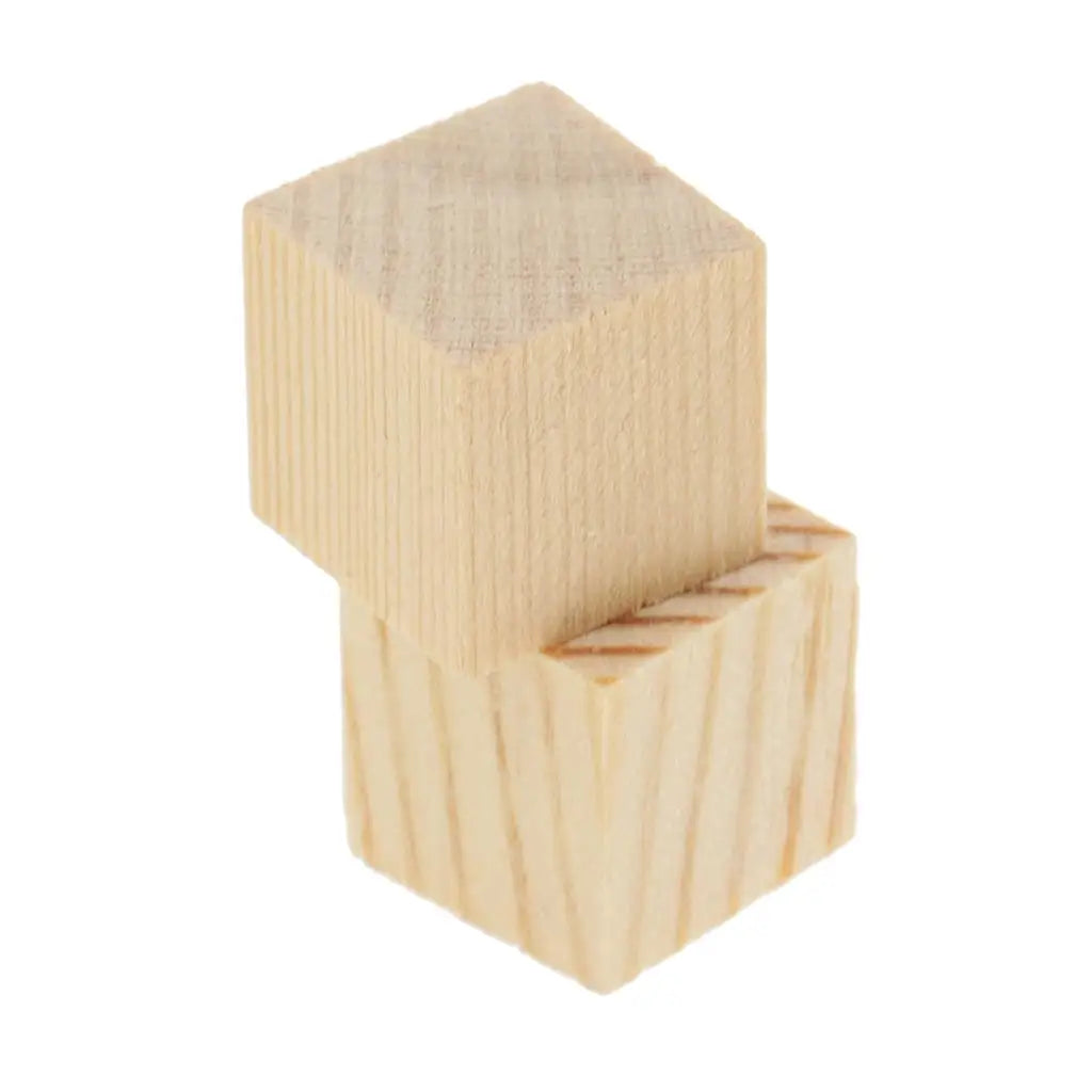 Natural Blocks Unfinished Wooden Cubes for Hobbies Model Making Craft