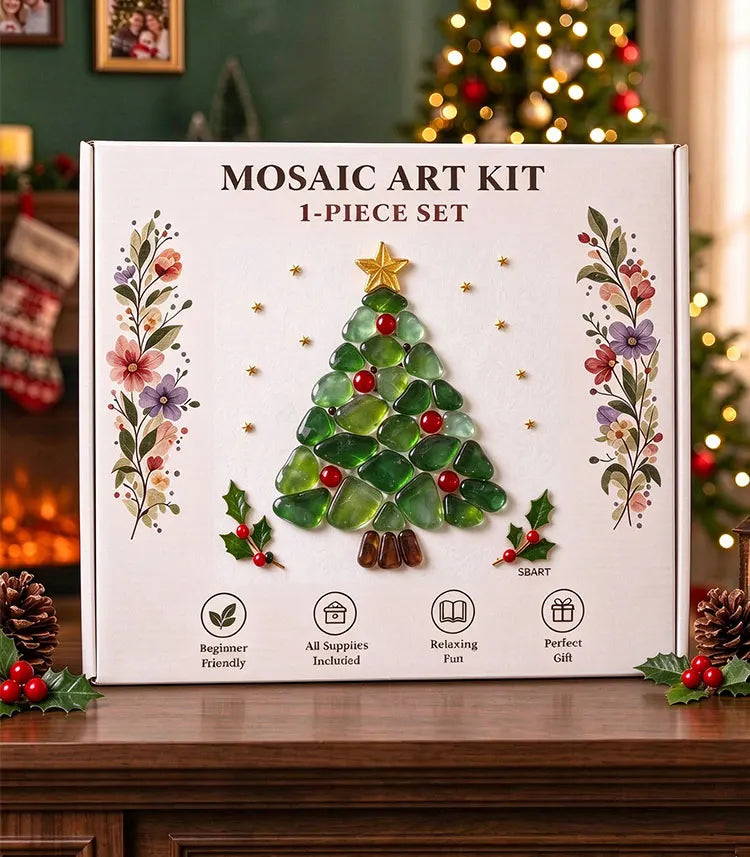 Christmas Mosaic Art Kit DIY Glass Gem Painting Set Christmas Tree Reindeer Santa Handmade Craft Kit Holiday Home Decor Art Orna