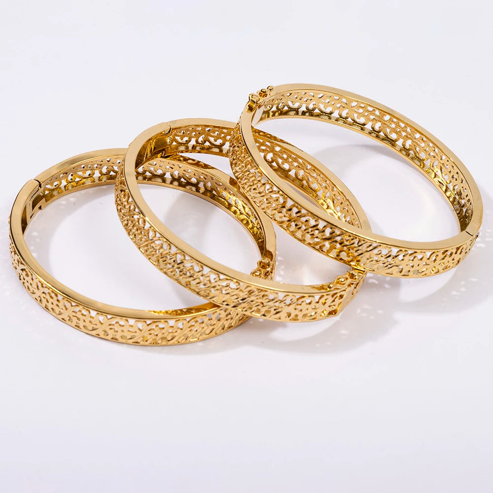 LUIZADA 2025 July Hot Selling Fashionable Copper Jewelry Set:Necklace, Earrings, Rings & Bangles For Women's  Wedding & Party