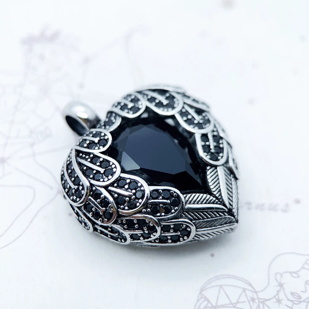 Pendant Key With Snake Winged Heart Summer Fine Jewelry Europe Accessorie 925 Sterling Silver Vintage Happiness Gift For Woman