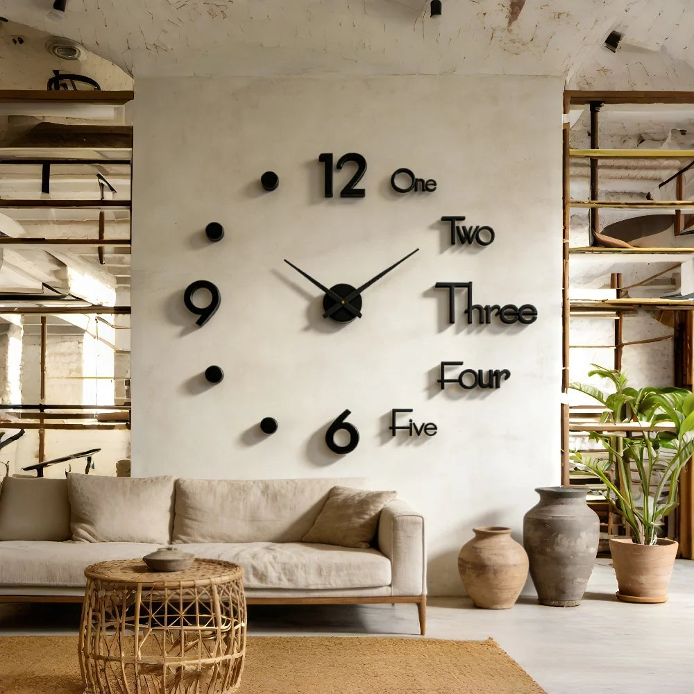 Large 3D Wall Clock Luminous Classic Wall Clocks DIY Digital Clock Wall Watches Stickers Silent Clock for Home Living Room Table