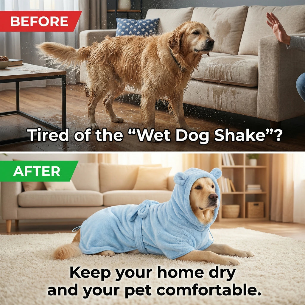 Quick Drying Soft Pet Bath Towel Robe Absorbent Soft Pet Bathrobe Dog Bath Towel for Small Big Medium Dogs and Cat