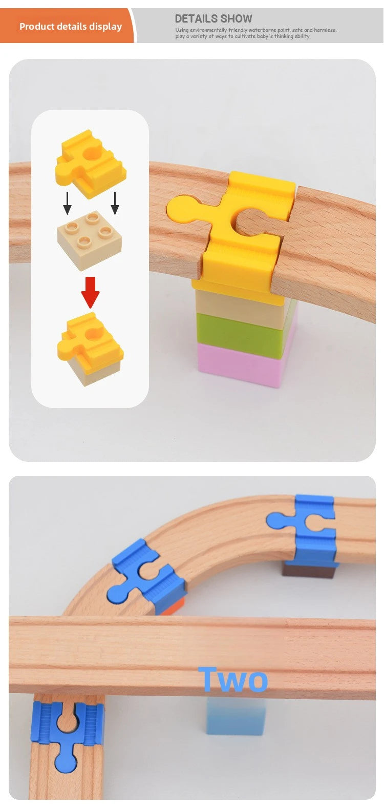 All Kinds Connectors Wooden Train Track Accessories Universal Plastic Building Blocks Adapters Fit for Brand Wooden Track Toys