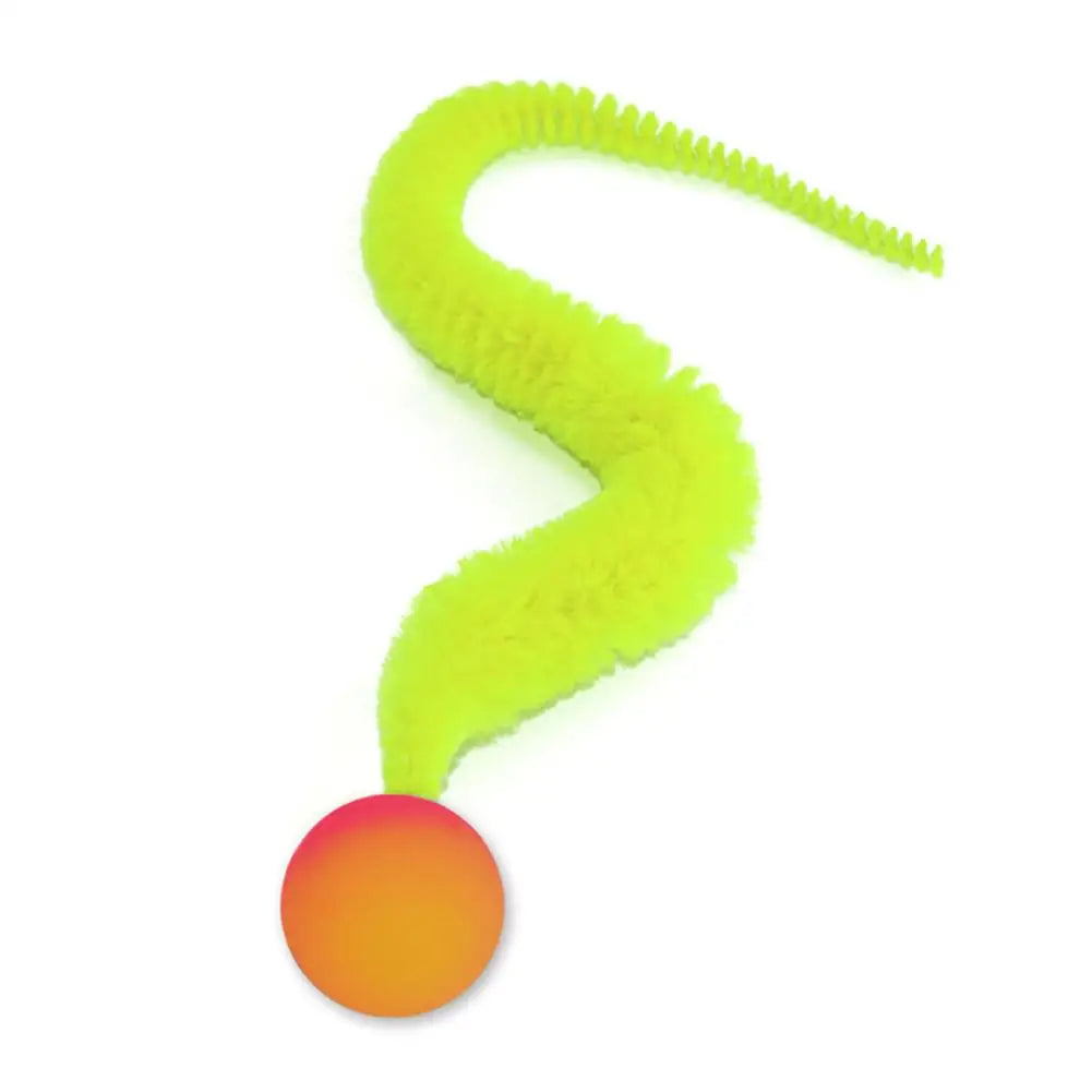 Cat Teaser Colorful Toy Bouncy Ball Fluffy Tail Simulation Kitten Bite Teaser Tool Interactive Cat Elastic Toy Supplies