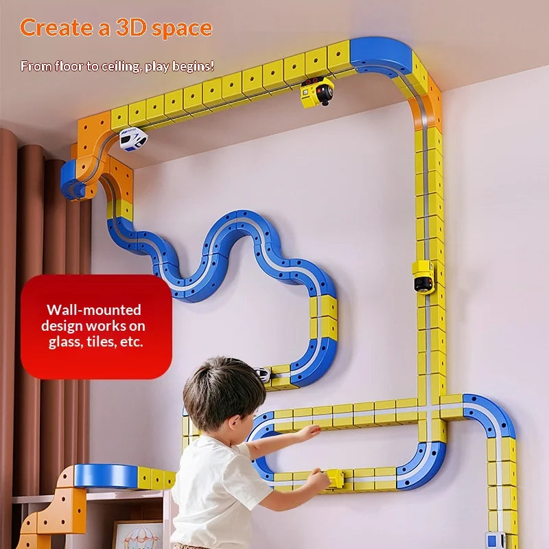 Educational Anti-Gravity Magnetic Building Blocks High-Speed Railway Toy Train Set Changeable Tracks Interactive Play Vehicle