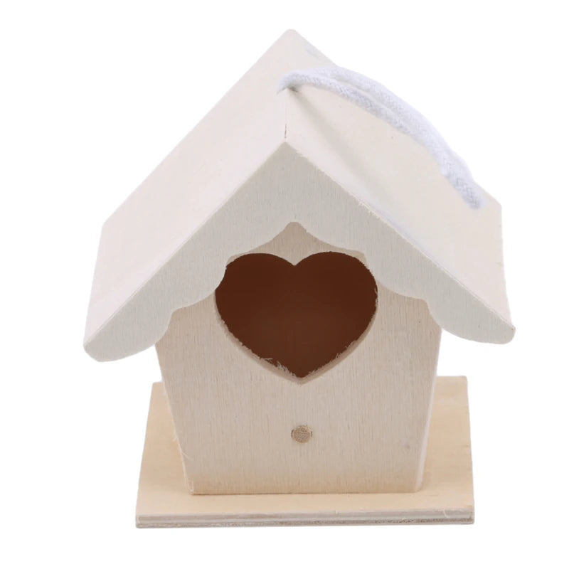 Creative Wooden Hummingbird House With Hanging Rope Home Gardening Decoration Bird's Small Hot Nest Diy Types Wall-mounted