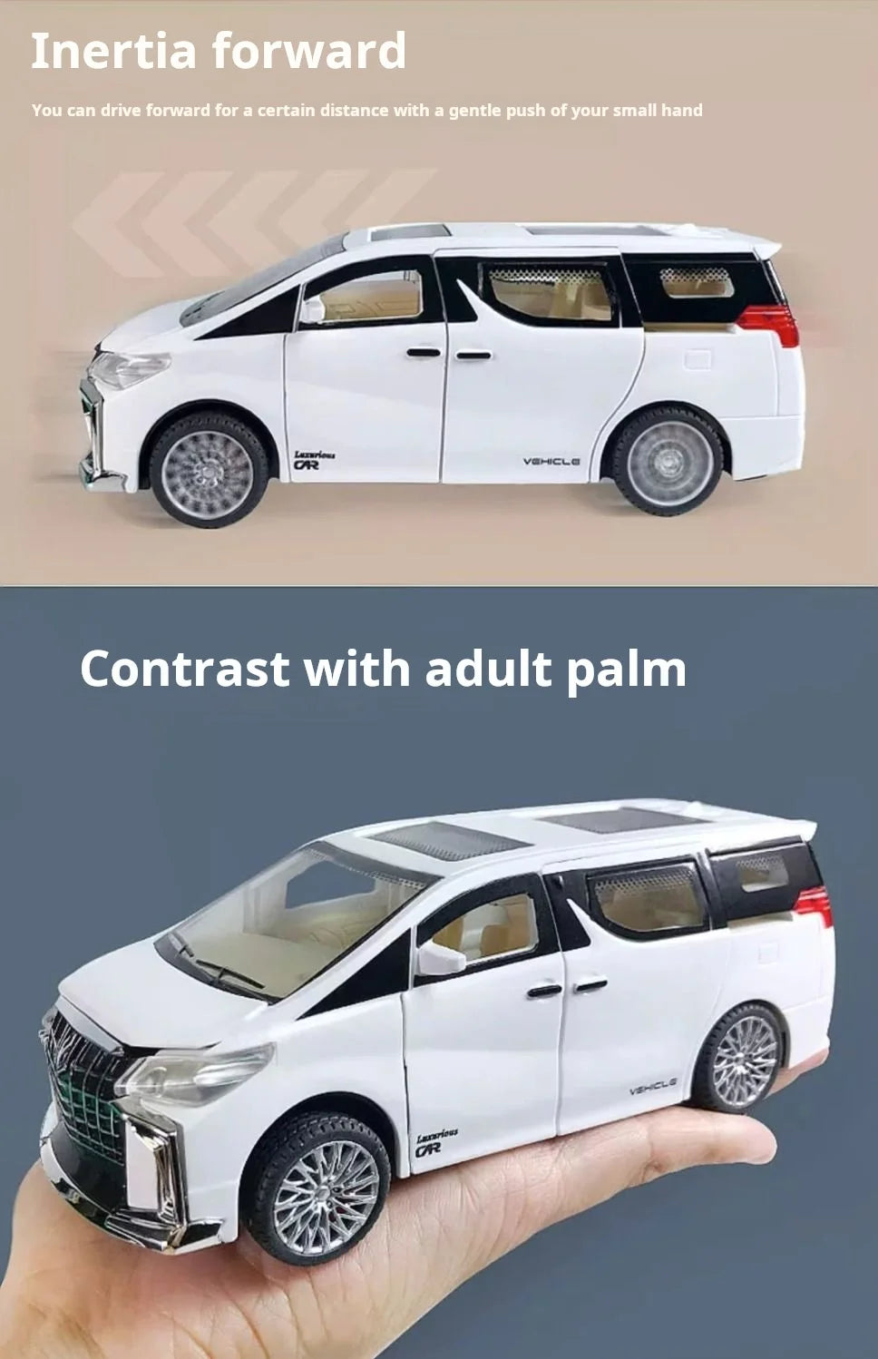 Children's Inertia Pull back Car Toy with Lighting Sound Simulation Commercial Car Model Boy Gift Toy Car Kids Holiday Gift