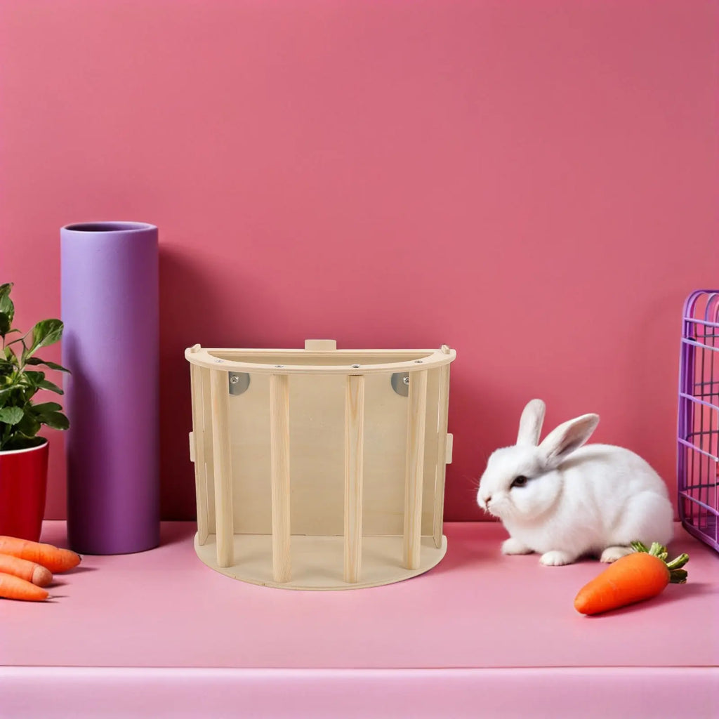 Wooden Small Animal Hay Rack Feeder Removable Hanging Hay Holder for Rabbit Cage Guinea Pig Bunny Pet Feeding Rack