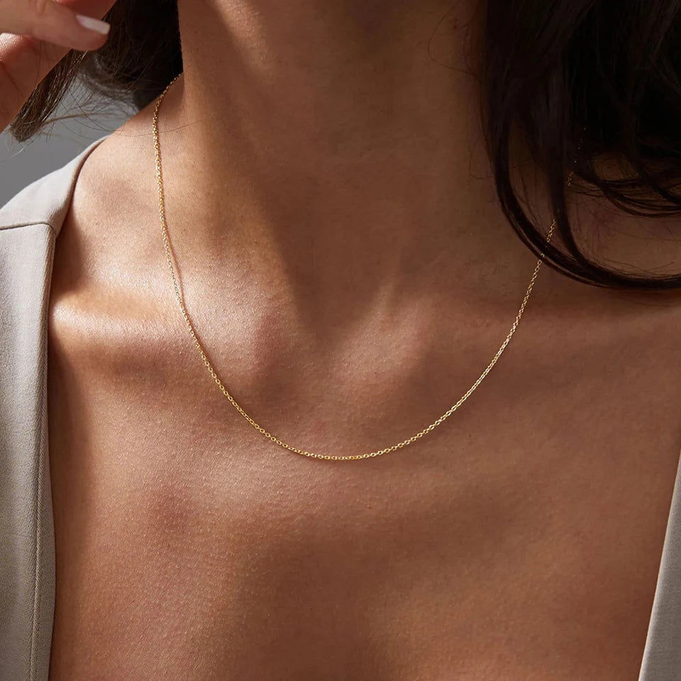 EMANCO 10PCS Fine Chain Necklace Stainless Steel Gold-Plated Women's Collar Gift Fine Jewelry DIY Wholesale