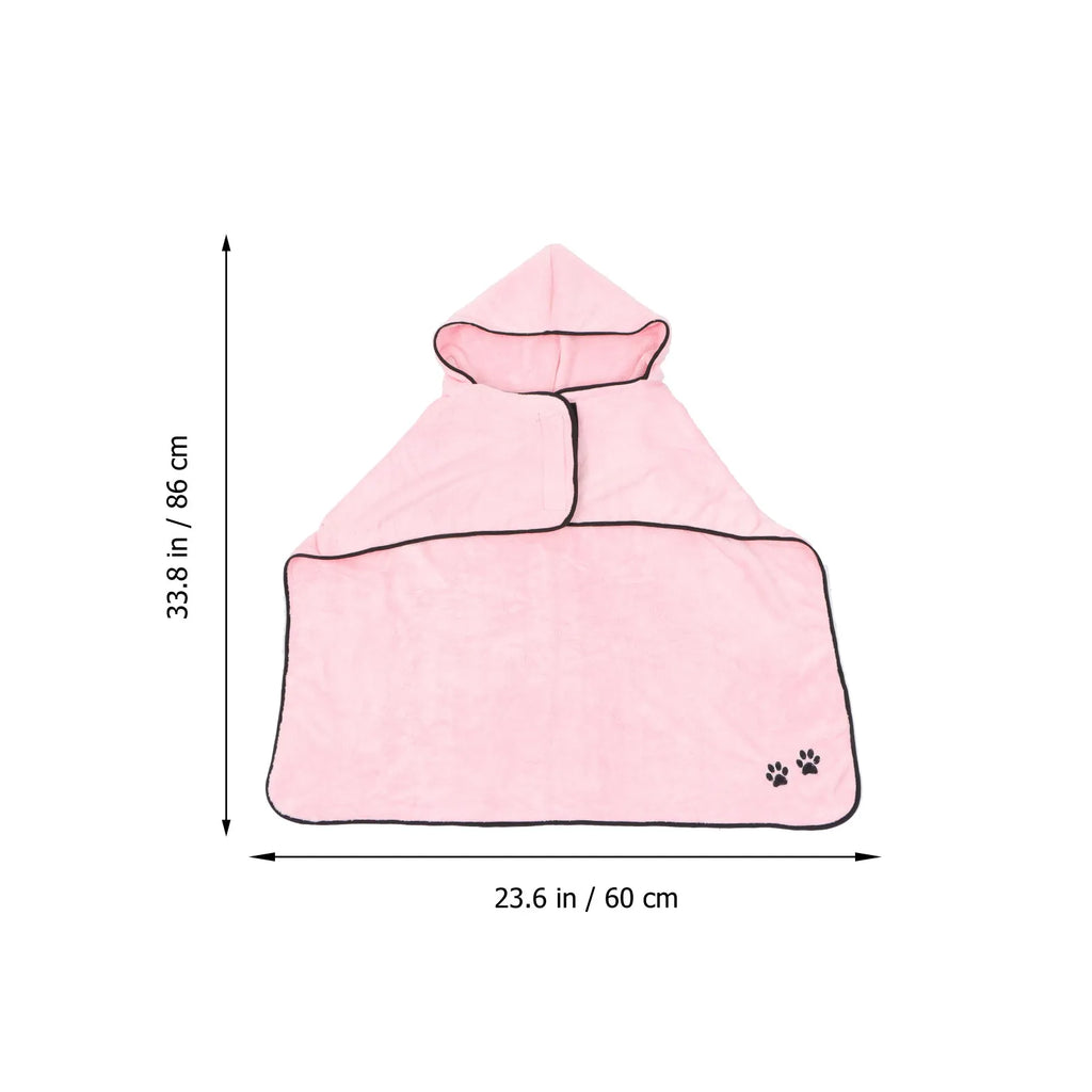 Pet Bathrobe Thick Coral Fleece Absorbent Warm Shower Towel Puppy Bathrobe Convenient Drying Pet Bath Accessories for Winter