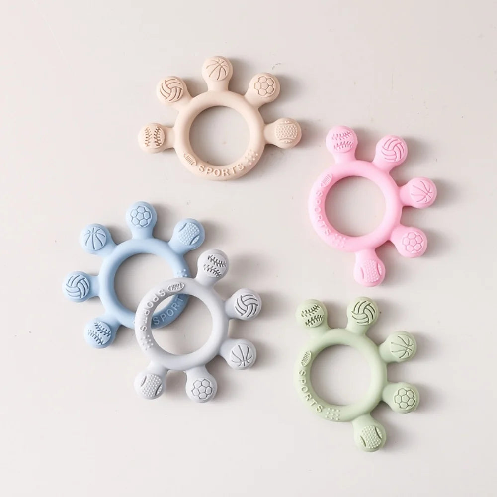 Baby Silicone Teether Anxiety Teething Toys 0 12 Months Toys Food Grade Silicone Ring Bracelet for Baby Soothing Tooth Chew Toys
