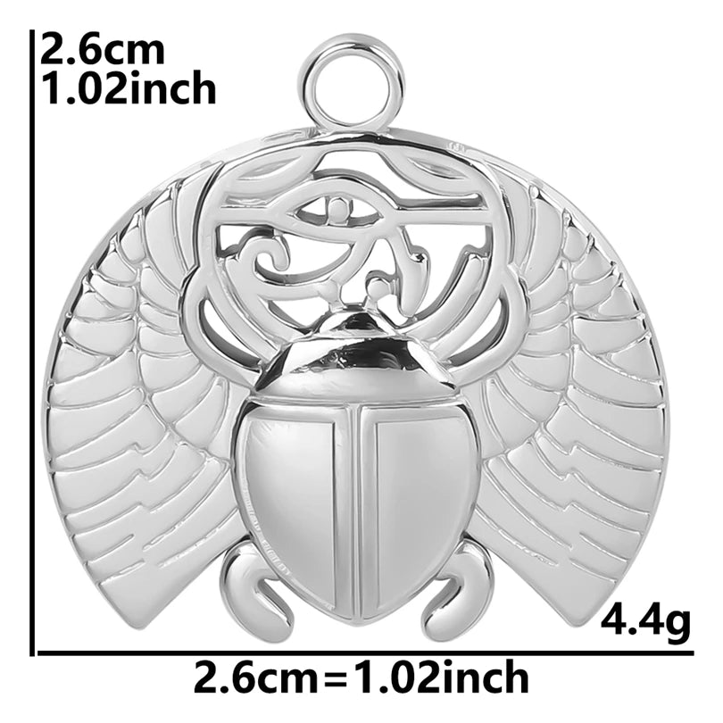 10PCS Ancient Egyptian Scarab Beetle Pendants Charms Stainless Steel Dragonfly Butterfly Pendant for Jewelry Making DIY Necklace
