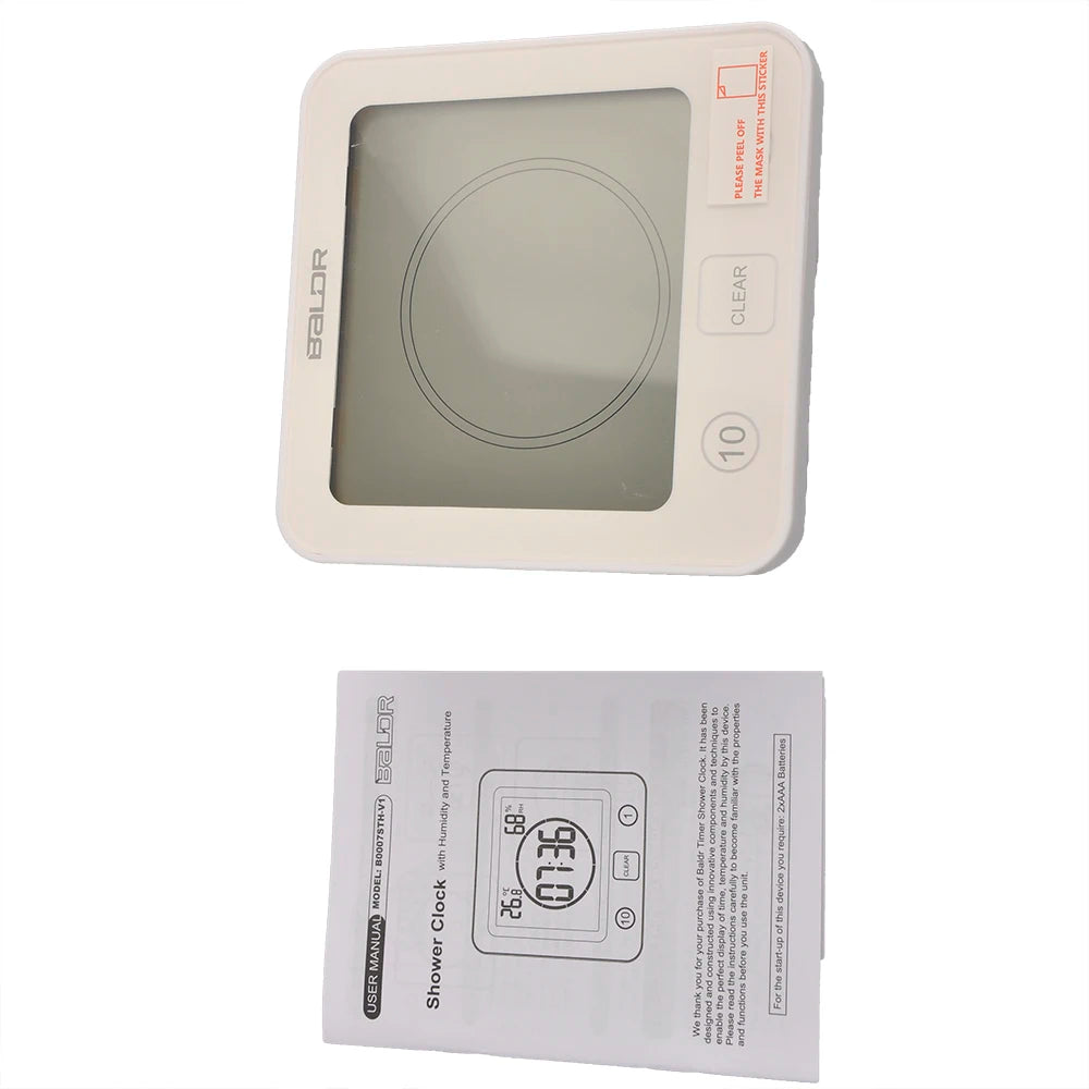 Waterproof Bathroom Wall Clock Digital Shower Clock Timer with Touch Screen, Temperature, Hanging Hole Stand for Kids & Adults