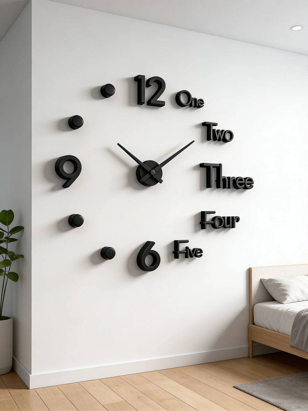 Large 3D Wall Clock Luminous Classic Wall Clocks DIY Digital Clock Wall Watches Stickers Silent Clock for Home Living Room Table