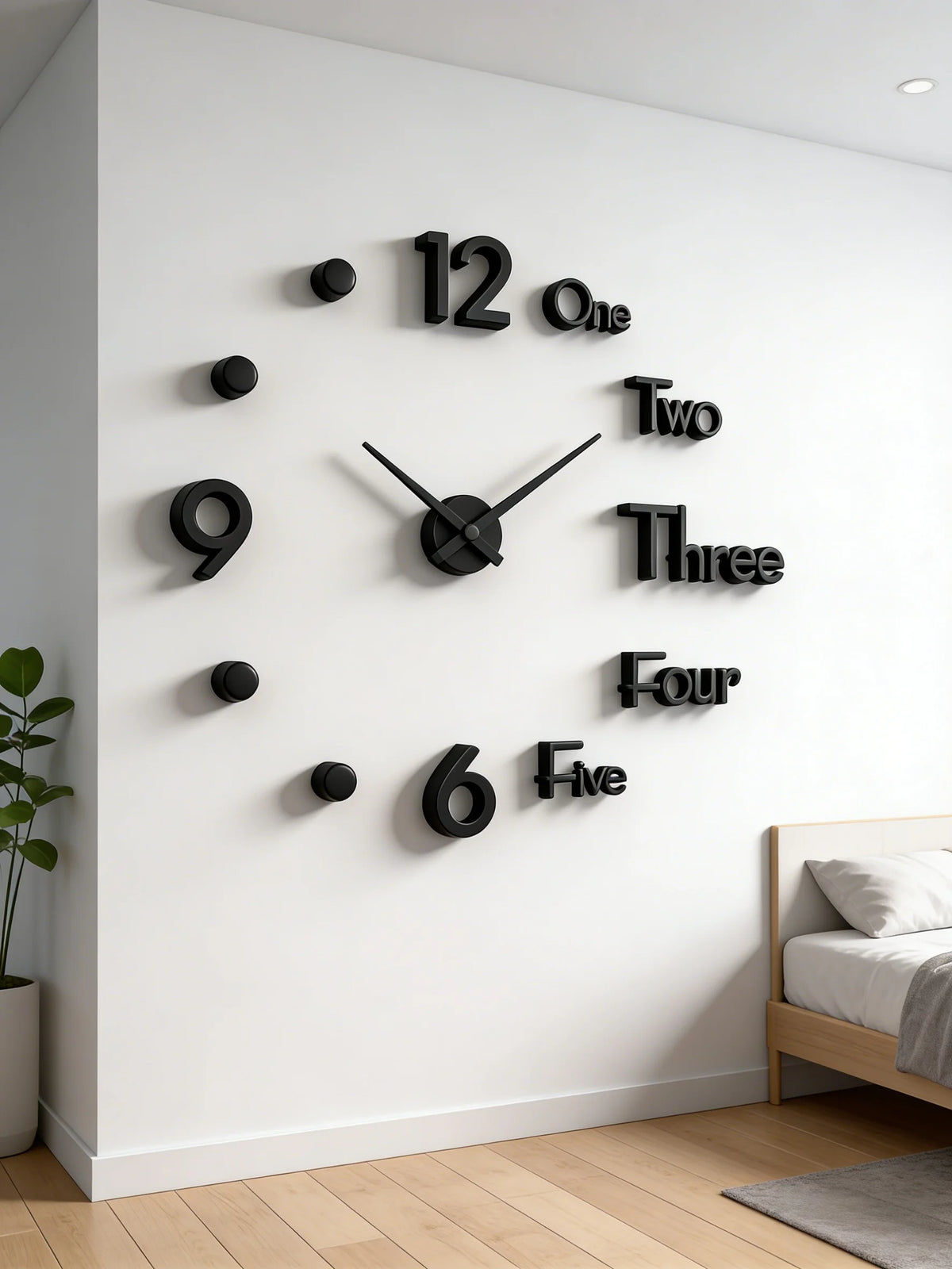 Large 3D Wall Clock Luminous Classic Wall Clocks DIY Digital Clock Wall Watches Stickers Silent Clock for Home Living Room Table