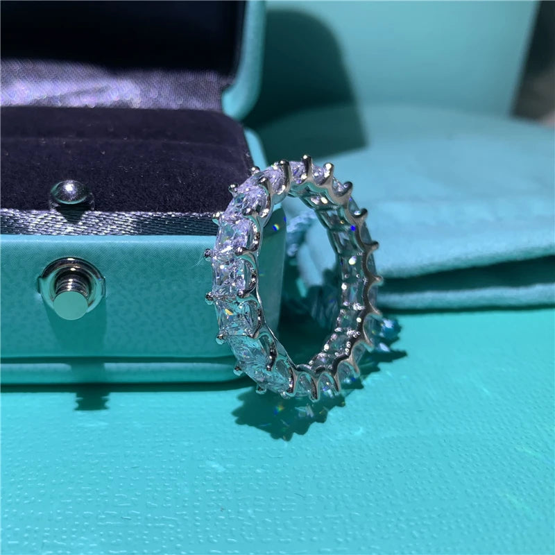 infinity ring S925 Sterling Silver Micro pave Moissanite Engagement Wedding Band Rings for women Party Jewelry