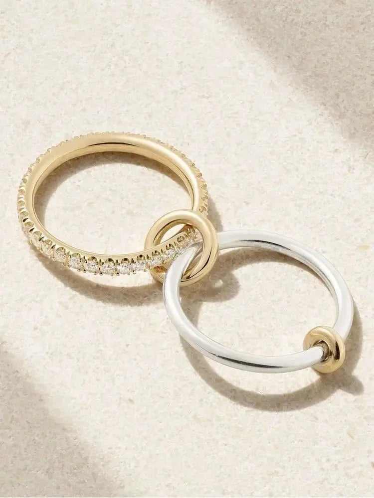 925 Sterling Silver Simple Fashion Multi-Layer Round Zircon Ring For Women Anniversary Daily Wear High Quality Fine Jewelry