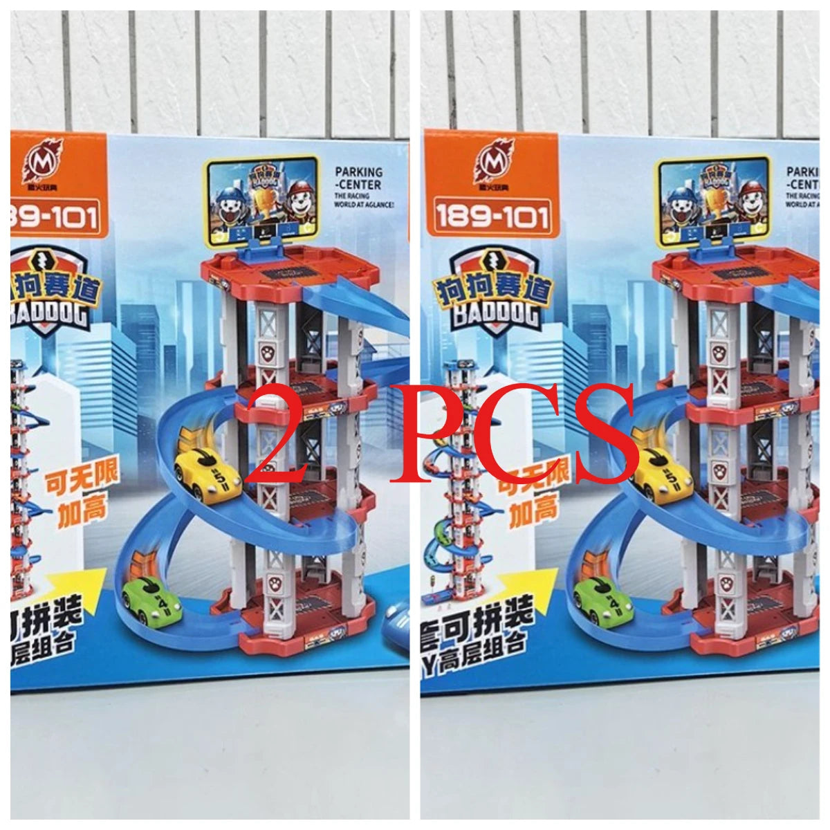 3D Children's Luxury Track Ejection Parking Lot Can Lift Multi-Layer Revolving Car Toys and Gifts！