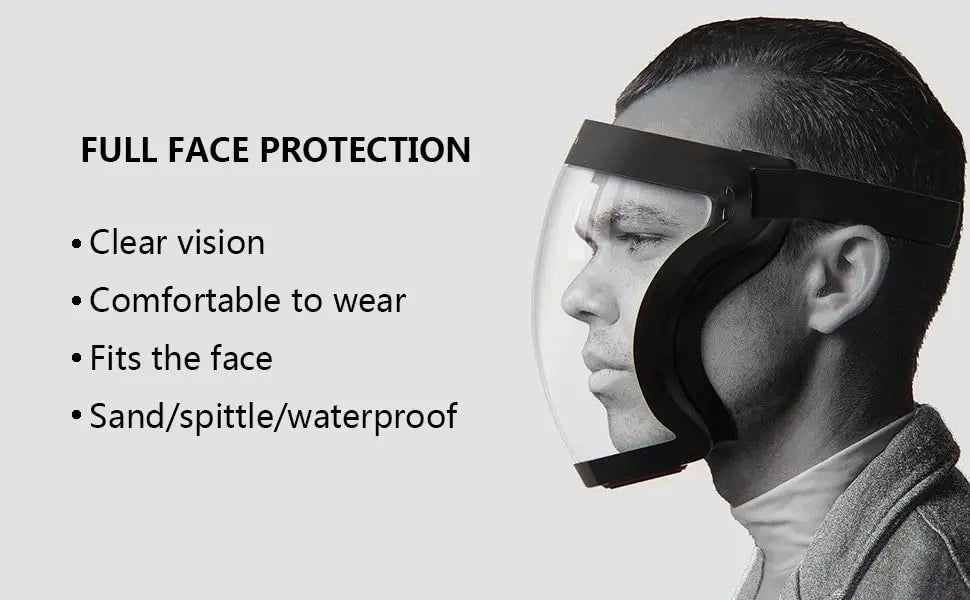 Transparent Full Face Protector Shield Reusable Kitchen Splash Protection Mask Anti-fog Windproof Dustproof Mask With Filters