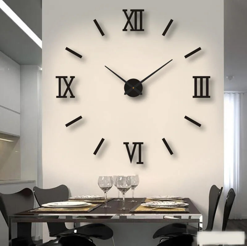 2026 Modern Design Large Wall Clock 3D DIY Quartz Clocks Fashion Watches Acrylic Mirror Stickers Living Room Home Decor Horloge
