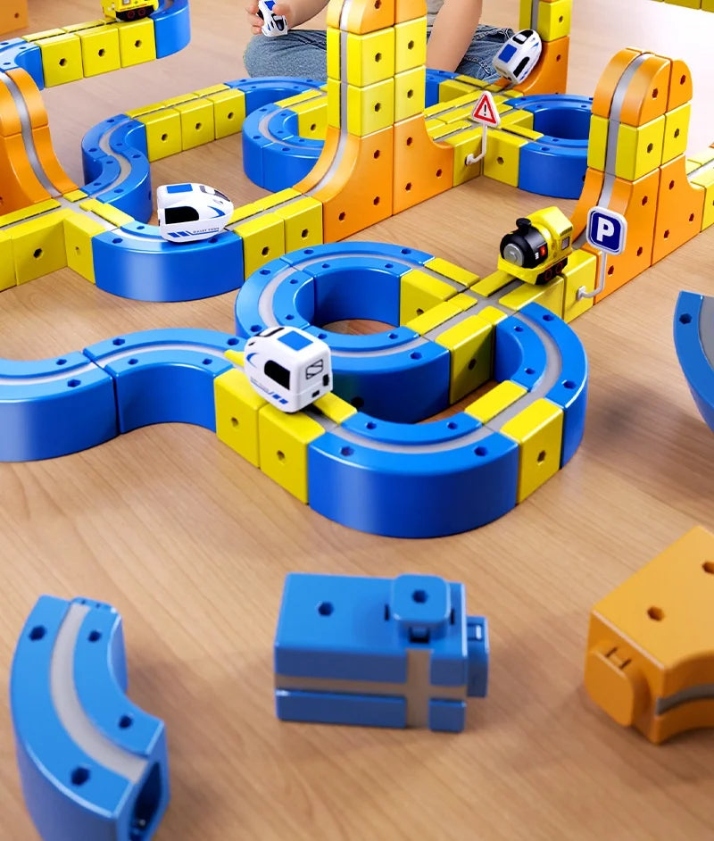 Educational Anti-Gravity Magnetic Building Blocks High-Speed Railway Toy Train Set Changeable Tracks Interactive Play Vehicle