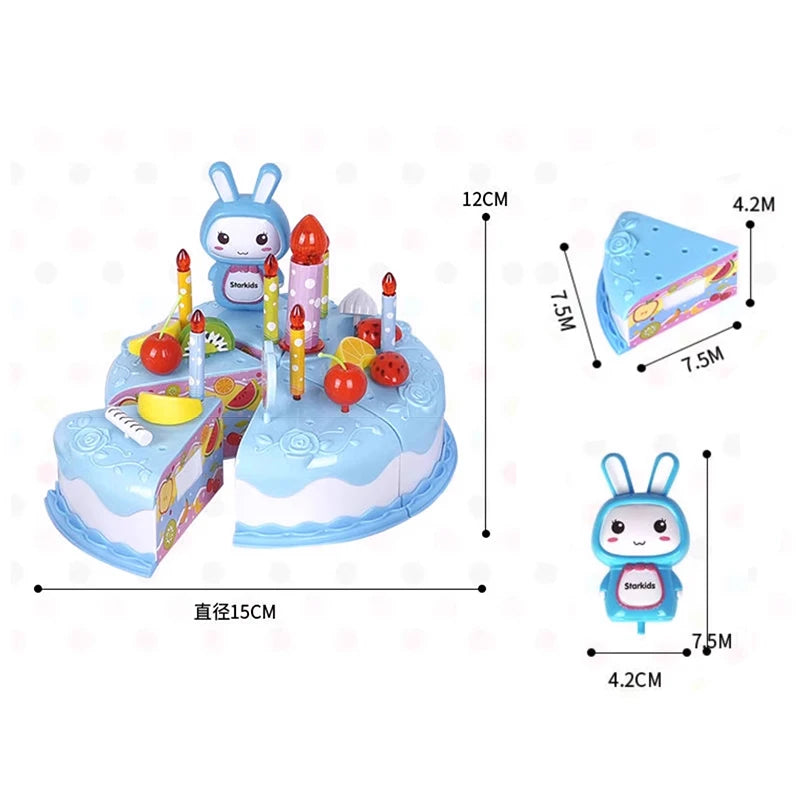 Cutting Fruits Vegetables Toys Set Game Baby Plastic Food Toy Simulated Kitchen Toy Children Pretend Play Cakes Toys Girls Gifts