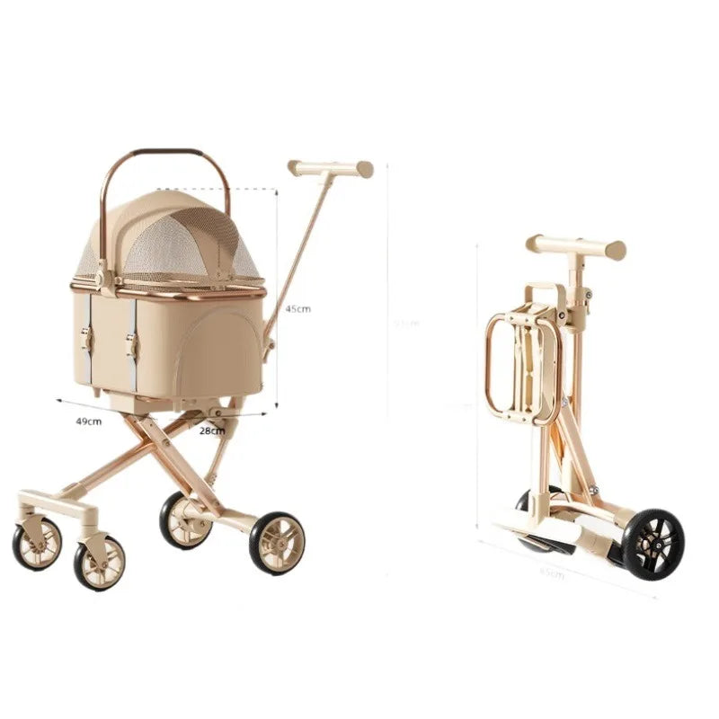 Small Medium Dog Pet Stroller Extendable Luxury Foldable Hand Push Cart Cat Global Seller Pet Stoller Cat Stroller Dog Trolley