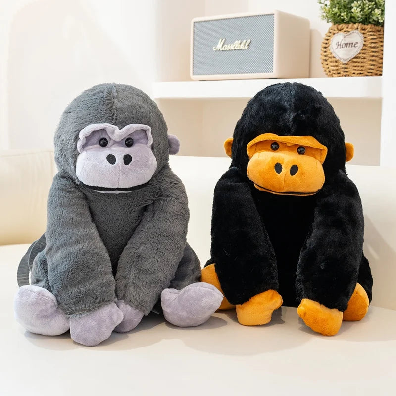 32CM Creative Gorilla Plush Backpack Cute Monkey Stuffed Doll Funny Student School Backpack Gifts
