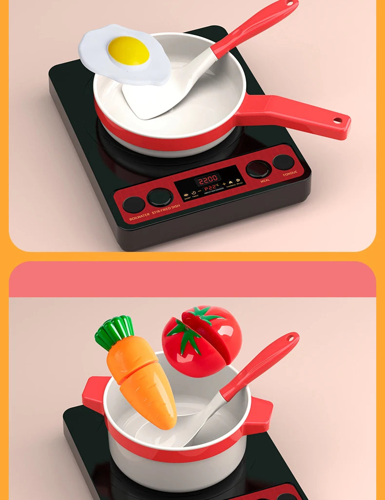 Cutting Play Food Toy for Kids Kitchen Pretend Fruit & Vegetables Accessories Educational Toy Food Kit for Toddler Children Gift