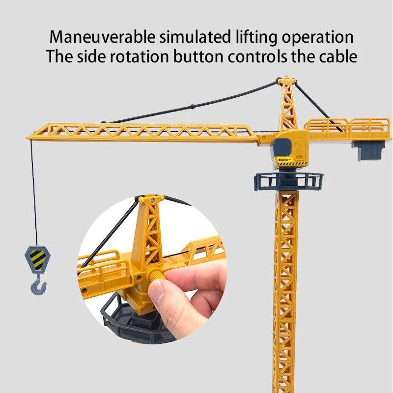 Engineering Diecast Tower Crane Forklift Bulldozer Excavator Vehicle Model Toys for Boys Alloy+Plastic Tractor Inertial Driving