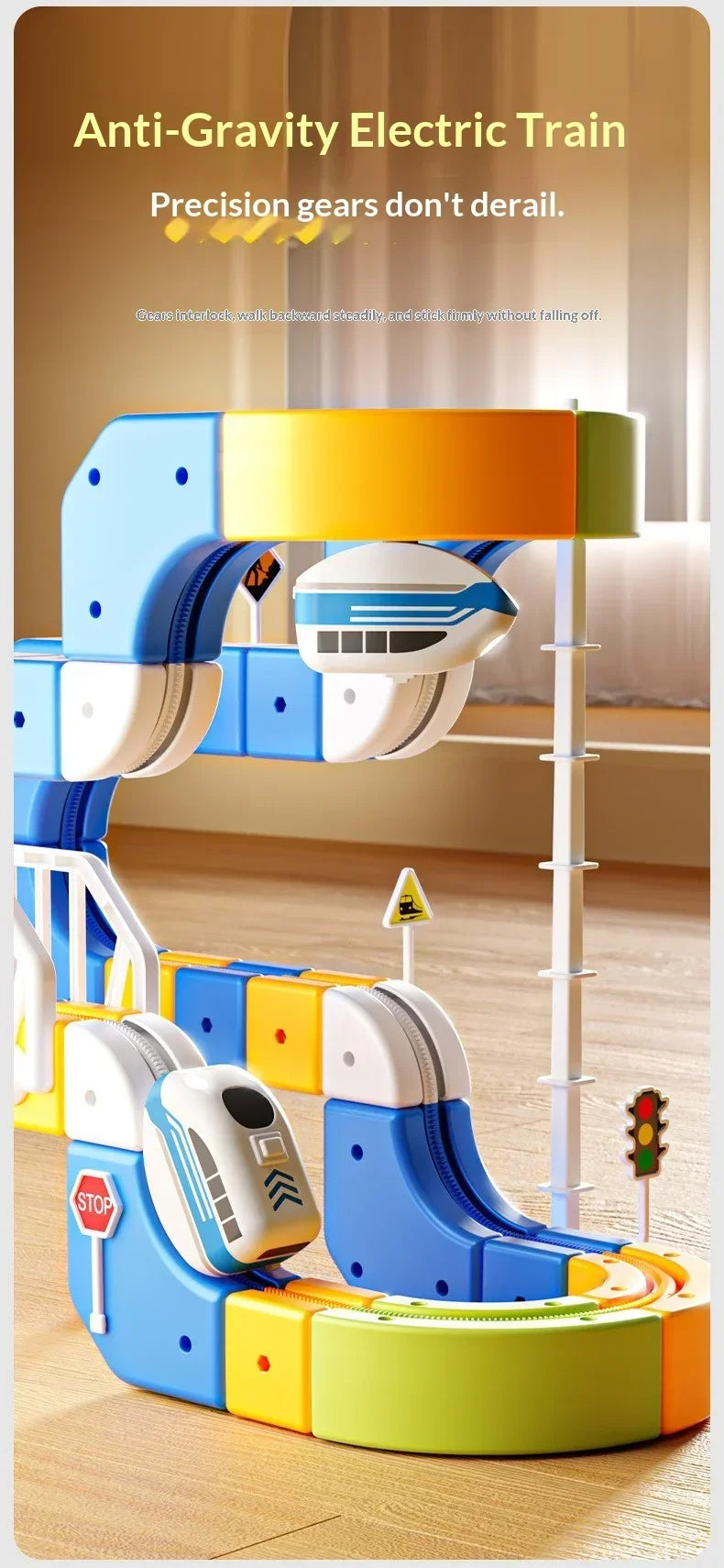 3D Building Track Car Set DIY Buildable Race Track Magnetic Lock Building Blocks, Family Interactive Educational Toy Gift