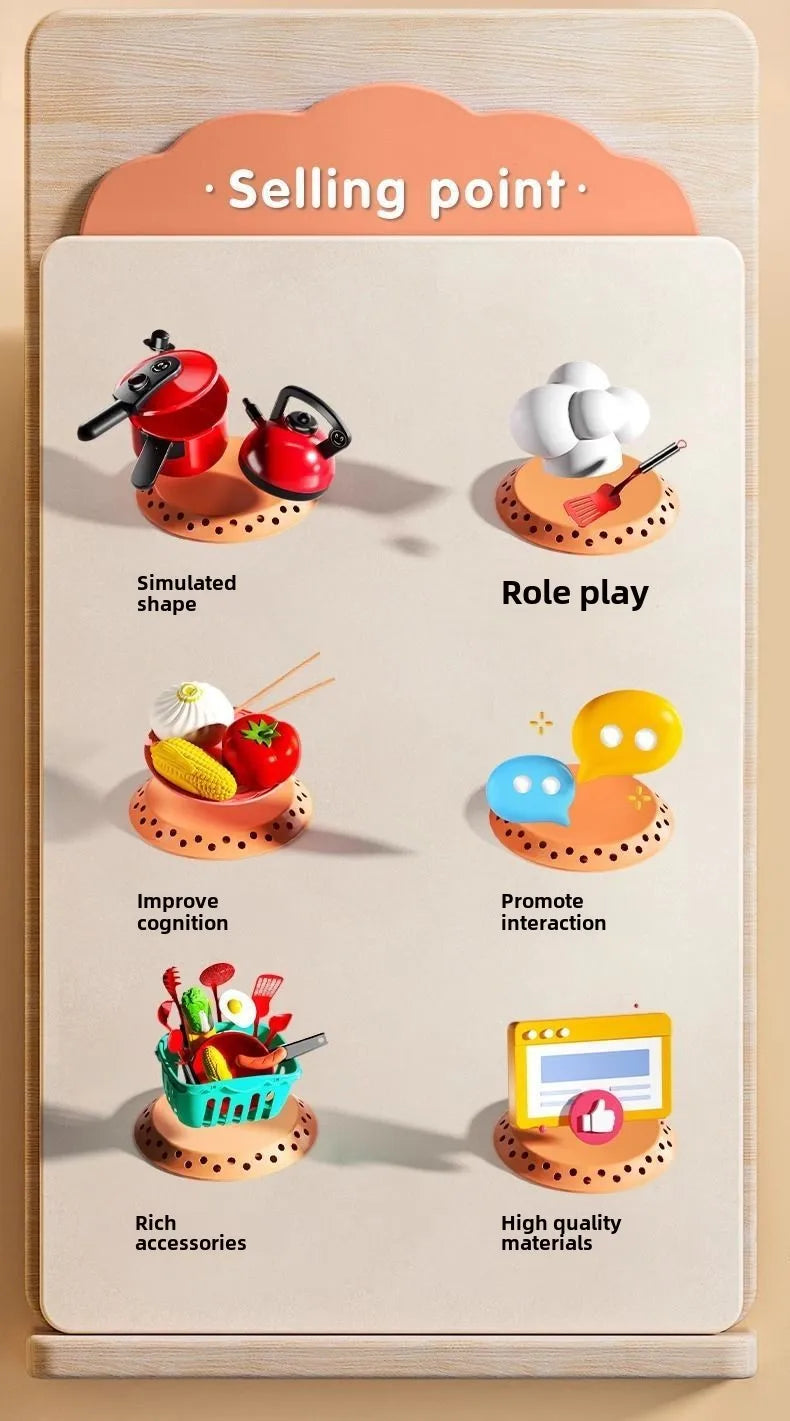Kids Mini Home Kitchen Utensils Toy Girls Pretend Play Cooking Simulated Food Game Boys Educational Birthday Gifts 3+ Year Old