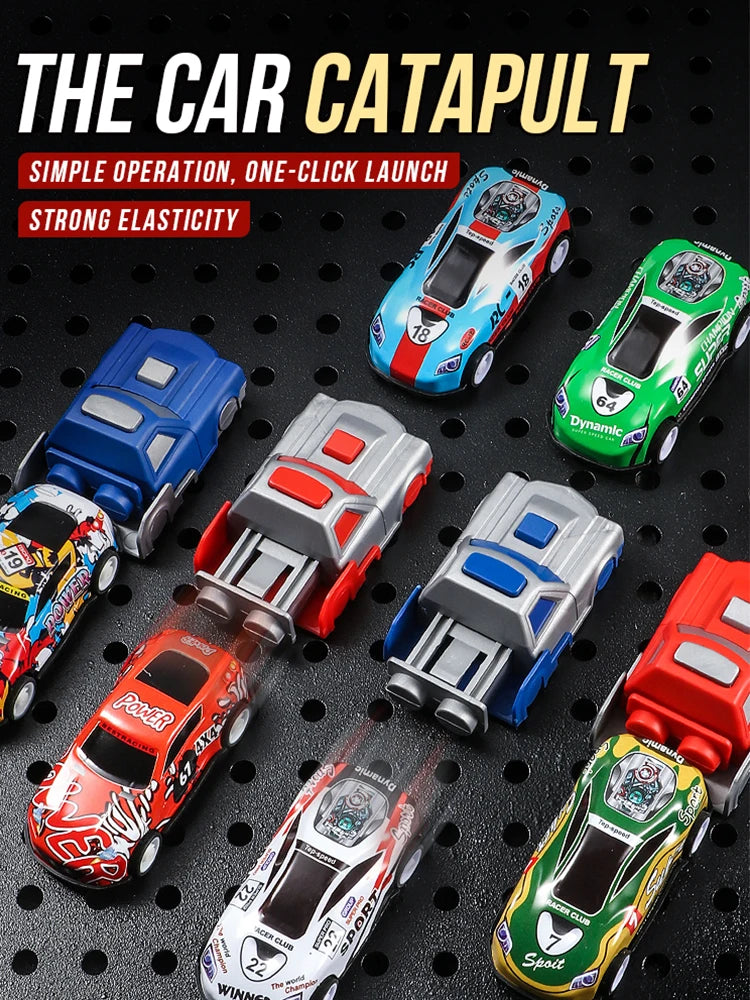 Multi Track Racing Car - Sliding Catapult - Durable and Anti Fall Launcher - Catapult Racing Car Set - Puzzle Education, Brain D