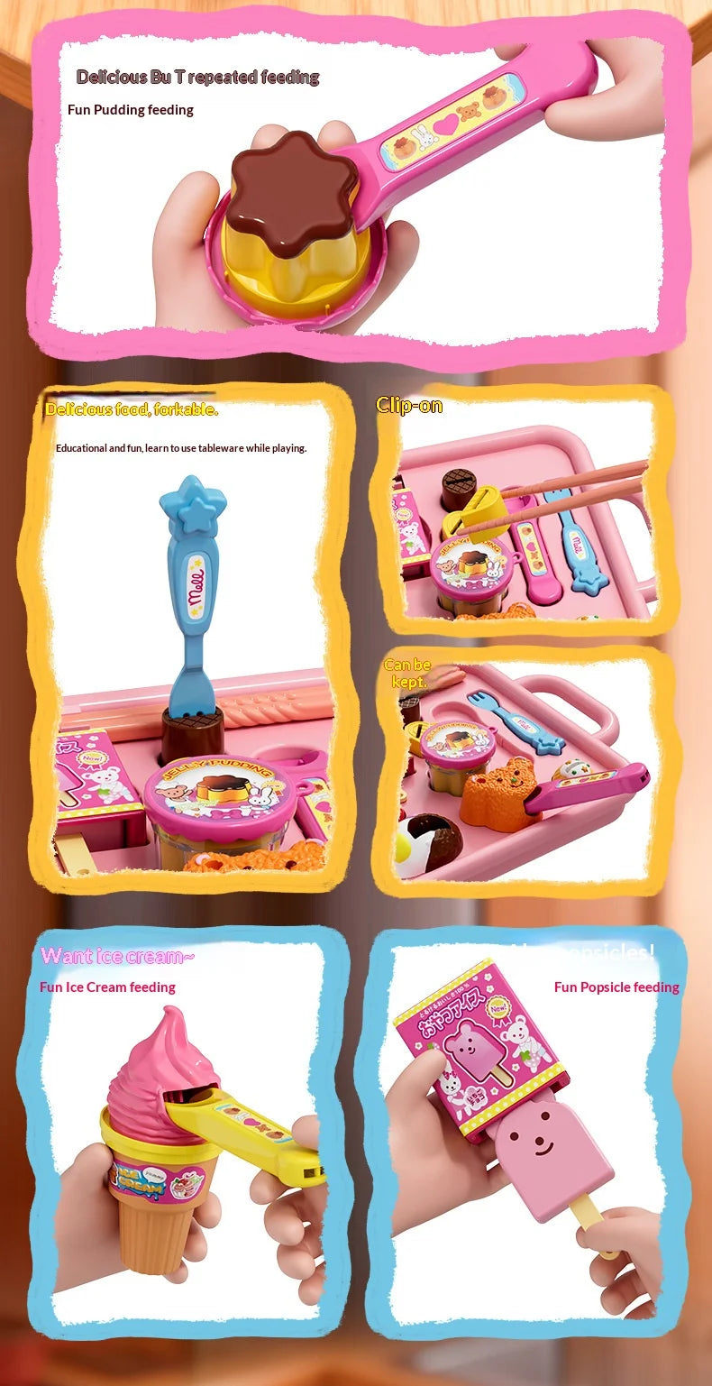 Children's Pudding Feeding Toy Jelly Strawberry Pudding Set Children's Pretend Play Set Girls' Toys