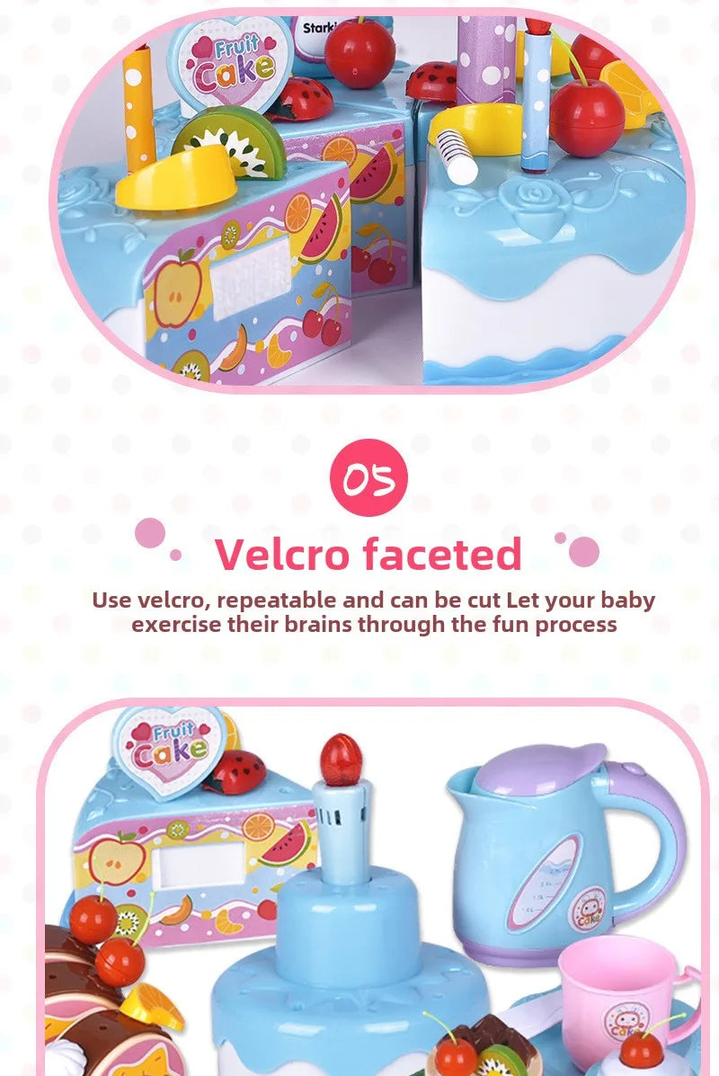 Children Pretend Cake Goodies Play Simulated Kitchen Toys Plastic Cutting Food Kids Toy Object Cognition Boys Girl Birthday Gift
