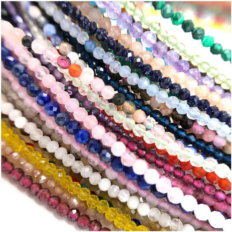 2024 New Boho 2mm Natural Stone Crystal quartz Necklace Bracelet Small Chain Ladies Fashion Accessories Charm Jewelry Accessorie