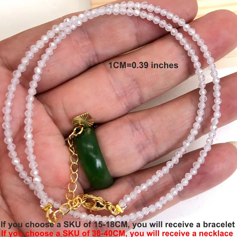 Natural Gemstones 2mm Cutting Angle beads Necklace Tourmaline quartz garnet zircon Bracelet Choker Men Female Jewelry Party Gift