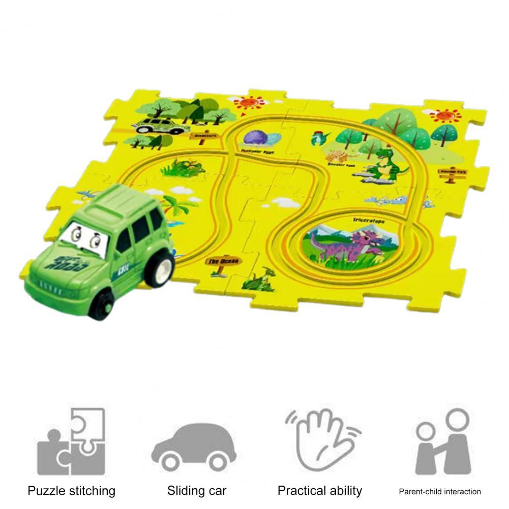 Flexible Railway Track Rail Car Puzzel Toy DIY Assemble Jigsaw Parent-child Interaction Toy Electric Track Car Puzzle Toys Gifts