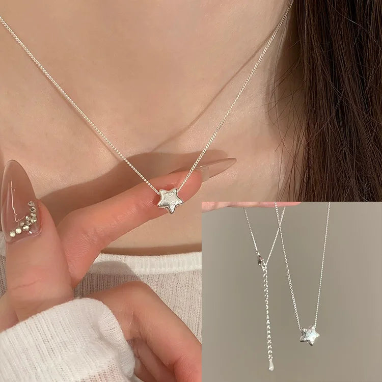 VENTFILLE 925 Sterling Silver Bead Geometry Necklace for Women Girl Korean Design Versatile Choker Jewelry Dropship Wholesale