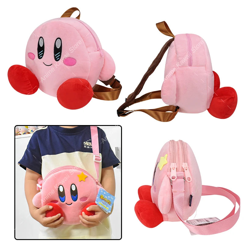 Star Kirby Cartoon Fashion Character Backpack Children Casual Plush Backpack Cute Kindergarten Boy and Girl Schoolbag Gift