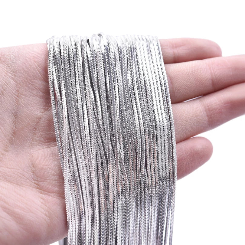 Stainless Steel Chain Pack Real Gold Plated Square Snake Necklace For Women Men Jewelry Simple Fashion Long Tiny Necklaces Gift