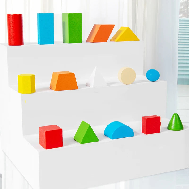 16/24/38Pcs Hot Wooden Building Blocks Set Assembled Building Blocks Baby Shape Color Early Educational Toys Gifts for Children
