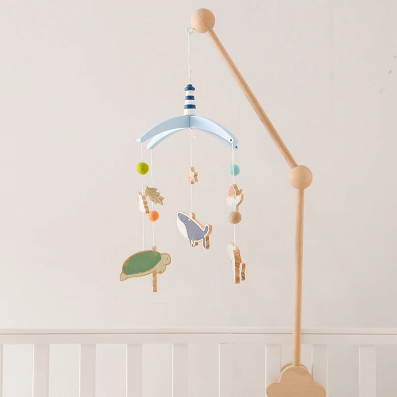Baby Crib Cartoon Bear Mobile Rattle Toy January To December Hanging Bed Bell Newborn Soothing Toy Moving Musical Toy Baby Gift