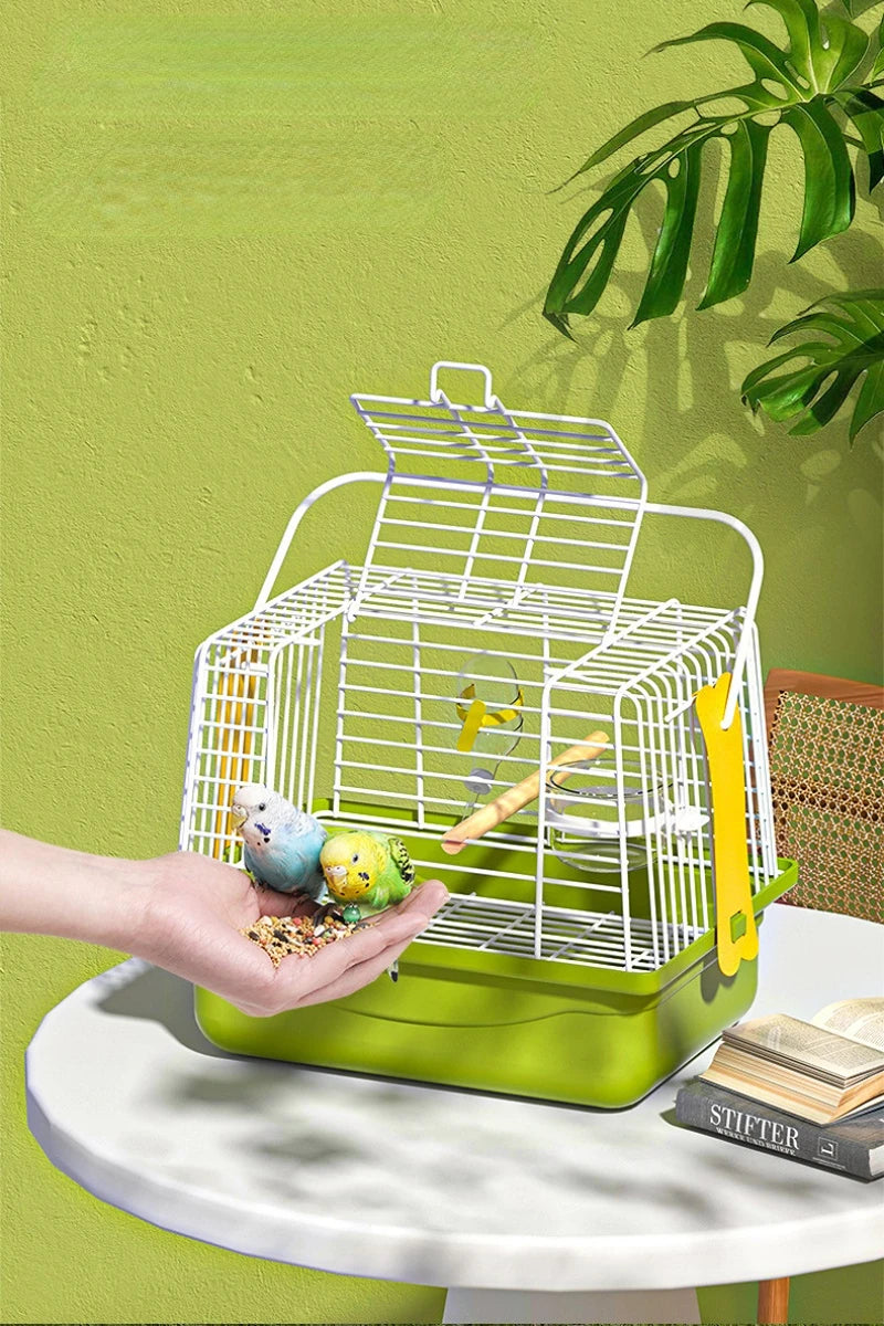 Bird Transport Cage Portable Double Shoulder Bird Carrier Bag Parrot Standing Stick for Outgoing Travel Lovebirds Bird Supplies