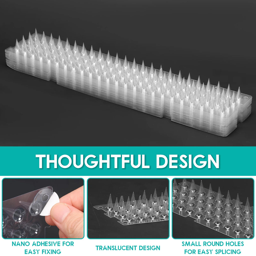 24Pcs Plastic Fence Wall Spikes Bird Deterrent Spikes Anti Climb Cat Animal Repellent For Garden Fences Birds Pigeons Spikes