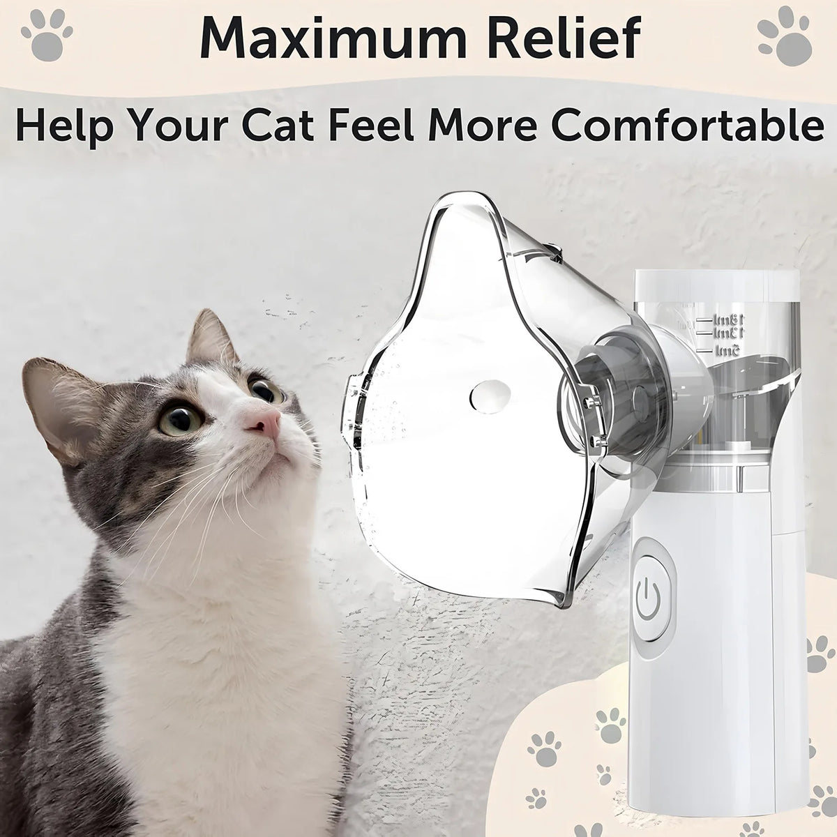 Smart Home Use Pet Nebulizer for Cats & Dogs - Easy-to-Use Animal Nebulizer for Respiratory Relief & Pet Health