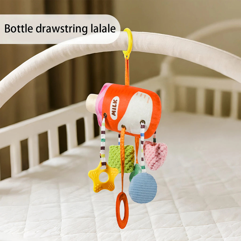 Baby Bed Bell Toy Car Milk Bottle Themed Bed Hanging Rattle Decoration Infant Soothing Stroller Hanging Piece