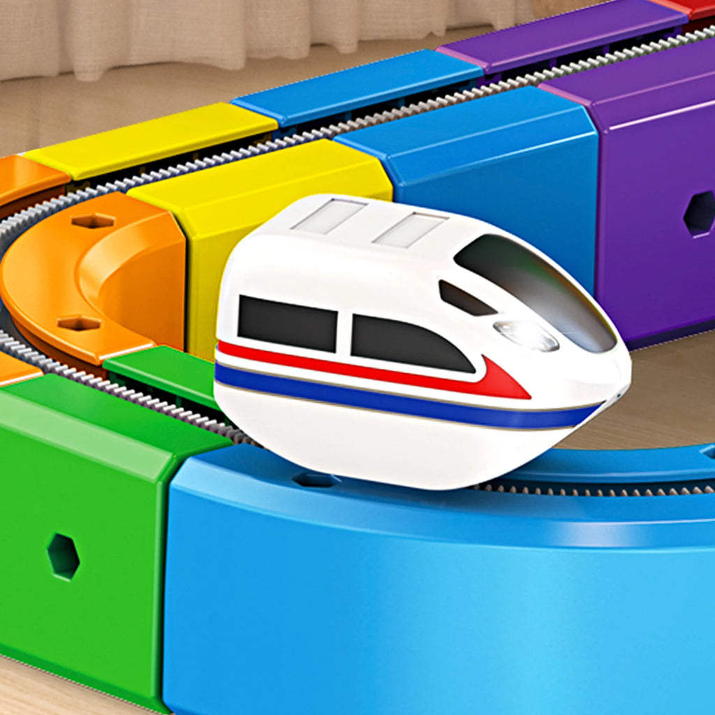 Electric Magnetic Track Set with Anti-Gravity Vehicles 100+ Pieces STEM Building Toys DIY Railway Toy Gift Box For Kids Gift